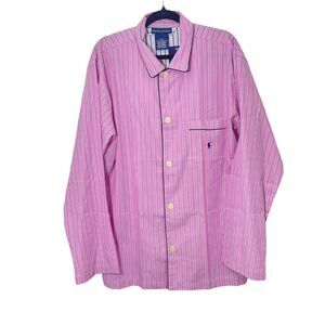 Polo Ralph Lauren Men's Sleepwear Pink Pajama Top Bengal Stripe Size Medium